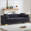 Canapé Chesterfield classique 84 po en velours 3 places avec têtes de clous dorées-132516593