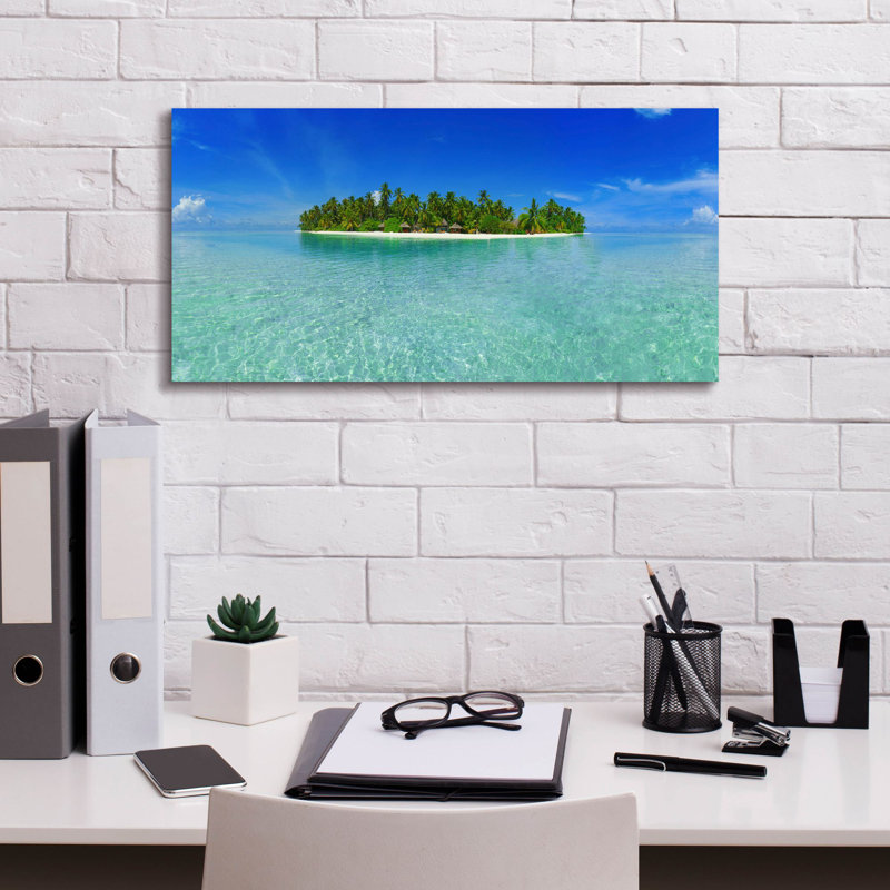 Tropical Paradise Island sur impression sur toile, H 12 po x l 24 po x P 0,75 po