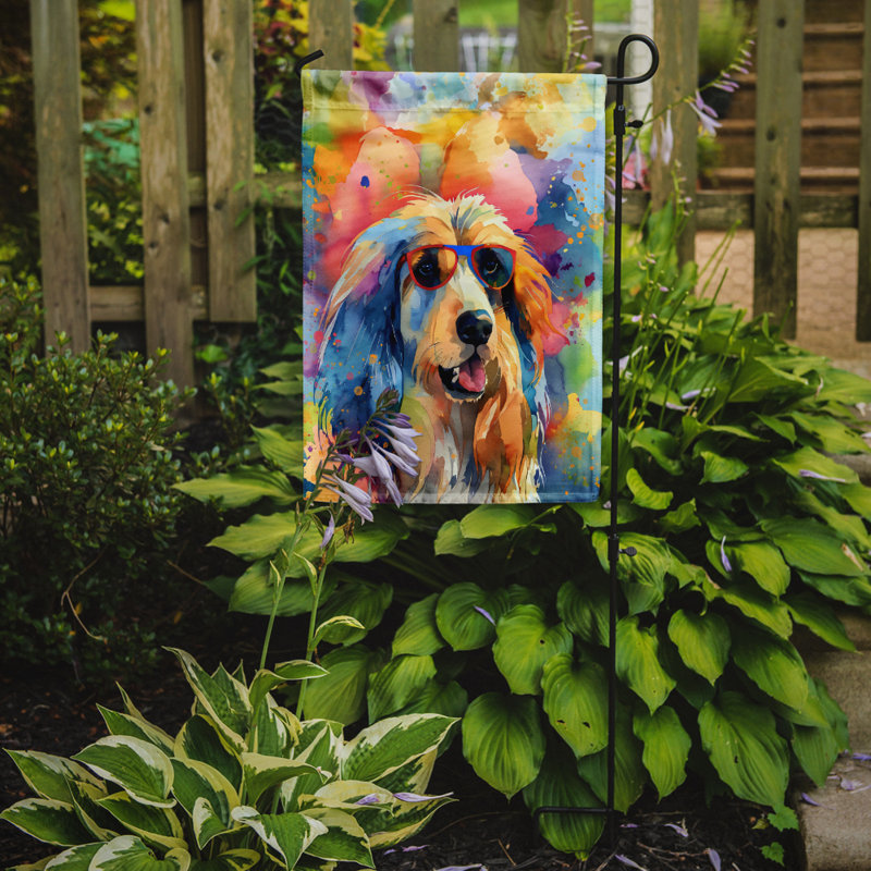 Drapeau de jardin Hippie Dawg, Lévrier afghan