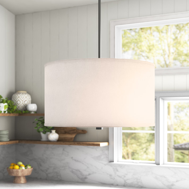 4 - Light Dimmable Drum Chandelier, 100W A19 Medium, Burnt Sienna, Beige