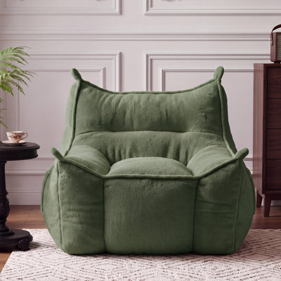 Pouf poire en mousse à mémoire de forme, canapé-pouf confortable en laine d'agneau avec poche latérale, canapé de sol lounge pour le salon, idéal pour lire et se détendre.