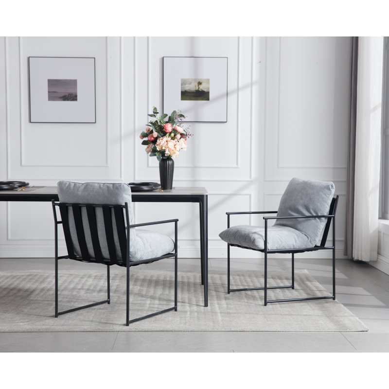 Chaise de salle à manger rembourrée Quanise, Gray