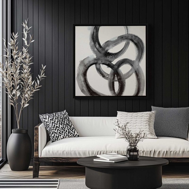 Interwoven Paths Canvas Print in a Frame, 12.75" H x 12.75" W, Opaque White