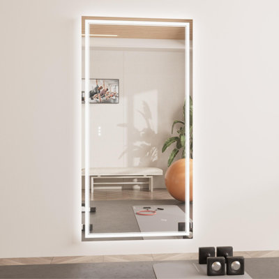 Bluetooth LED Bathroom Mirror Frontlit And Backlit, 3 Colors Temperature & Dimmable Light, Defog, Tempered Glass Vanity Mirror