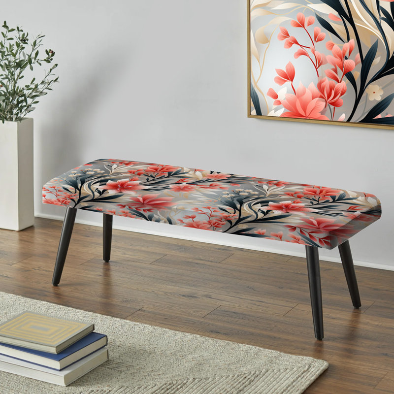 Motif tropical discret II - banc rembourré noir Tropical