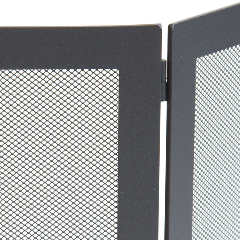 Lucien 5 Panel Iron Fireplace Screen, 45cm H x 75cm x 1cm D
