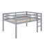 Lit mezzanine double en bois d'hévéa avec échelle-533296643