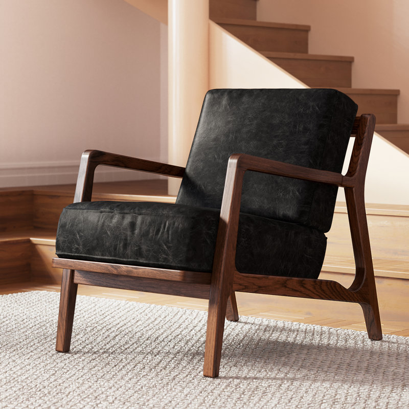 Méridienne Verity, Cuir véritable noir onyx
