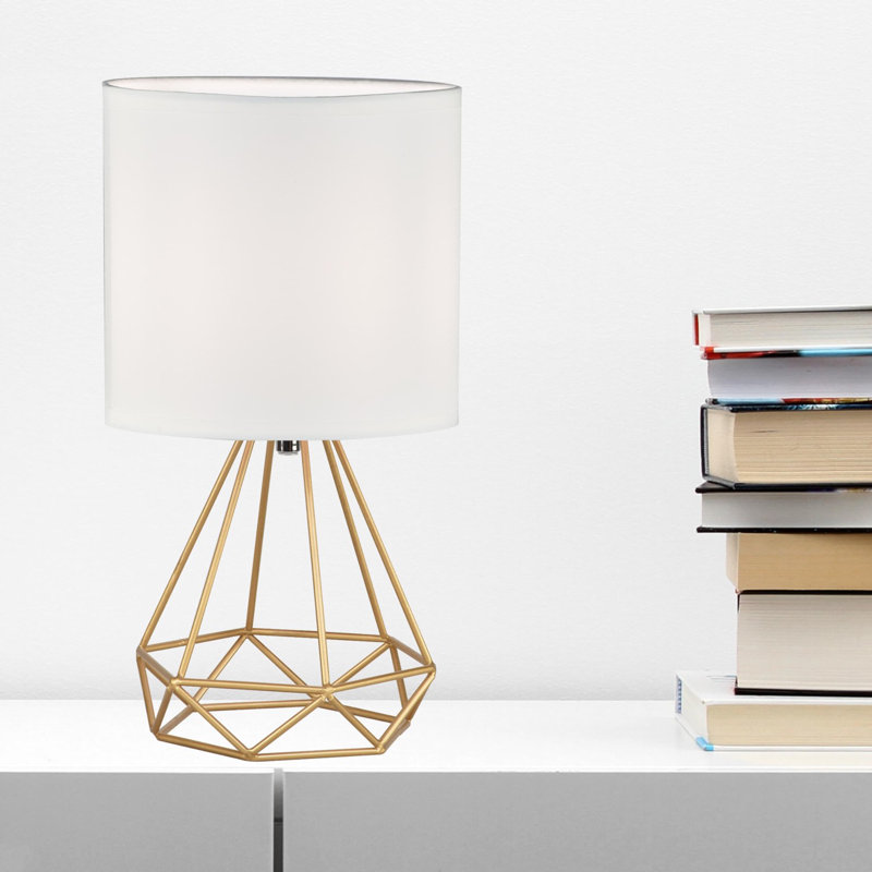 Centerview Metal Table Lamp, Gold, White