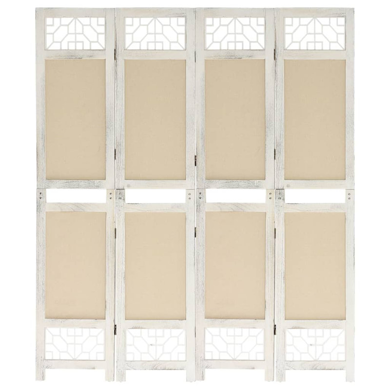 Tion 165cm H Folding Room Divider, 4, Cream