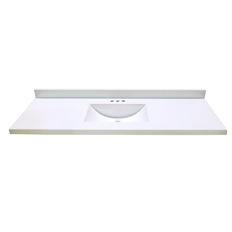 Plateau de meuble-lavabo simple 61 po, Blanc