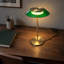 Lampe de banquier vintage en verre vert émeraude, lampe de table DEL intégrée à intensité variable, 100-240 V, corps en laiton antique