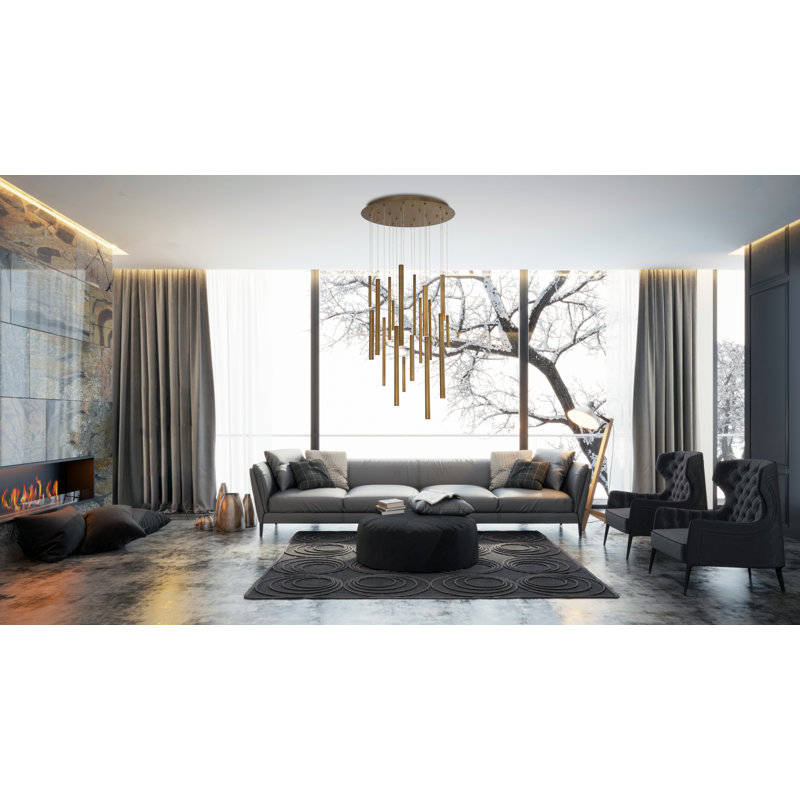 Santana 18 - Light LED Pendant, Brass