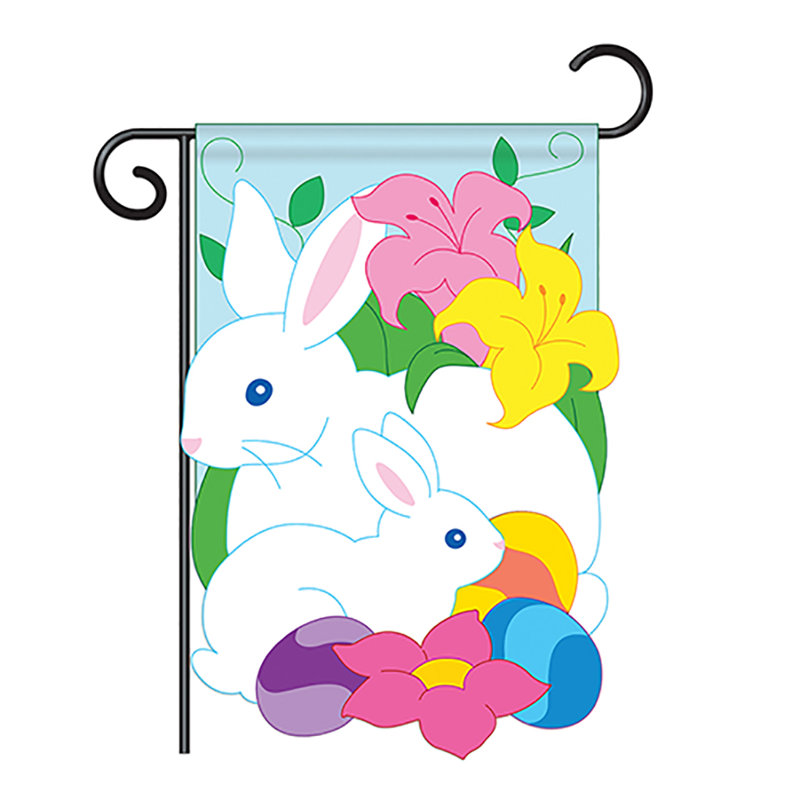 Drapeau de jardin 19 x 13 po en polyester Tucson Bunny