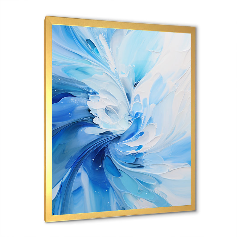 Impression sur toile spirales abstraites_106182, Impression dorée sur toile encadrée, H 32 po x l 16 po x P 1 po