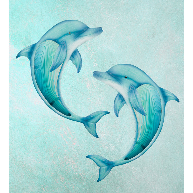 Swimming Dolphin Wall Decor Set/2