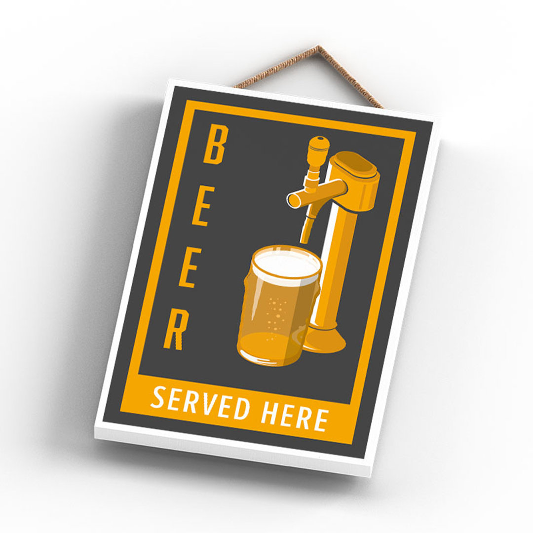 Cocktails - Beer Served Here - Print on MDF