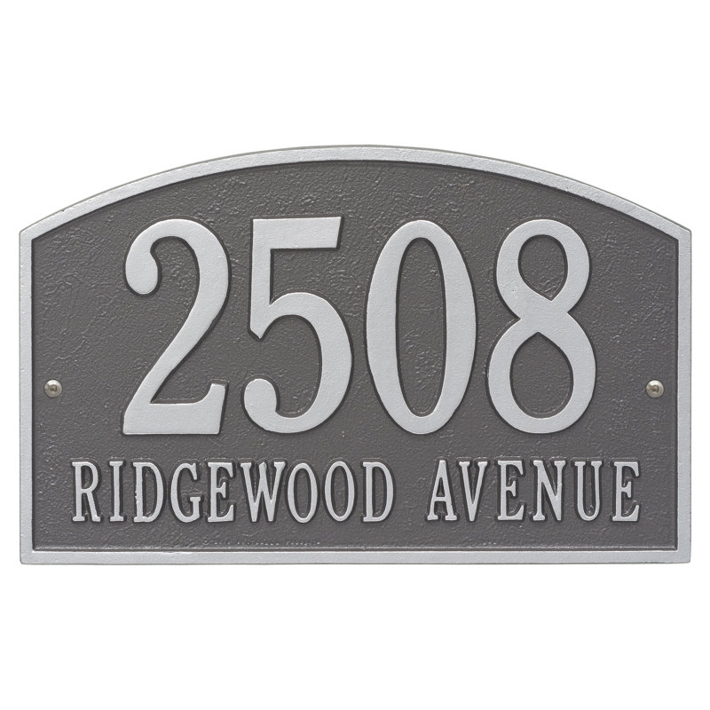 Legacy 2-Line Wall Address Plaque, Black / Silver, Yes