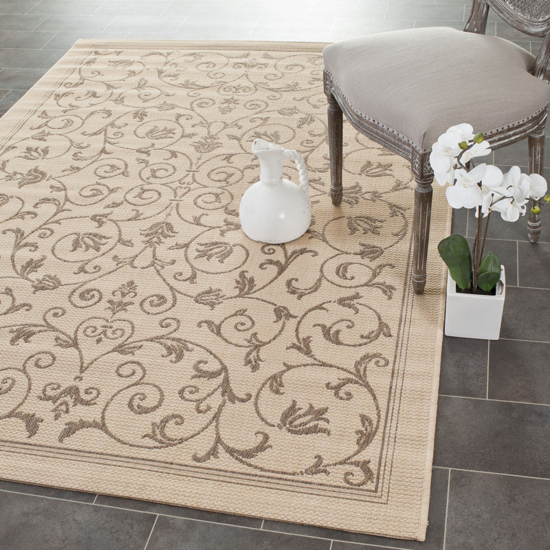 Tapis intérieur / extérieur brun Arneshia, Rectangle 8 pi x 11 pi