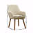 Upholstered Accent Chair with Deep Tuck-Pleating – Mid-Century Modern Chair with Solid Wood Legs-115966910