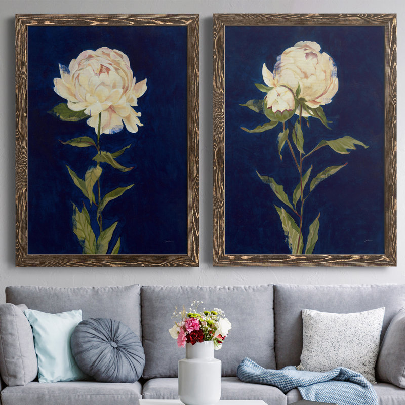 PRETTY AS A PEONY I - Ensemble de 2 reproductions de cadres photo sur toile, H 37,5 po x l 55 po x P 1,5 po