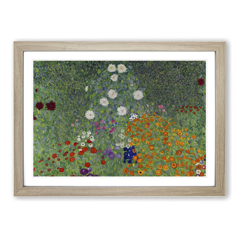 Flower Garden Vol.1 by Gustav Klimt - Framed Print, 48cm H x 65cm W x 2cm D, Oak Framed