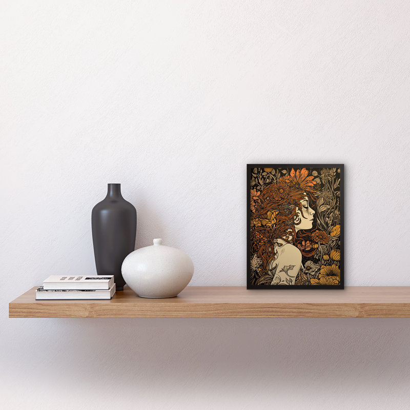 Auhert Stop And Smell The Flowers Boho Woman In Field - Single Picture Frame Print