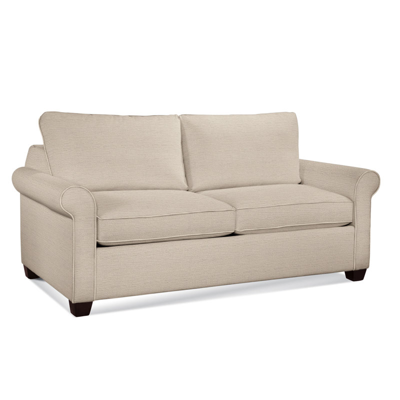Park Lane Upholstered 58'' Sofa, Java Finish, Elite Sand; 0321-74
