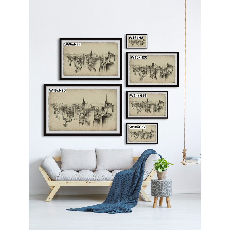 NY City Skyline - reproduction de cadre photo, H 20 po x l 30 po x P 1,5 po