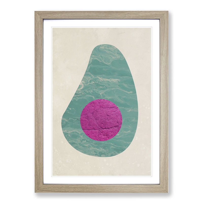 Avocado - Picture Frame Graphic Art, Oak, 36cm H x 27cm W x 2cm D