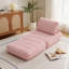 Pouf pliable une place en velours côtelé rose de 160 cm, canapé moelleux et confortable pour salon, chambre et dortoir.