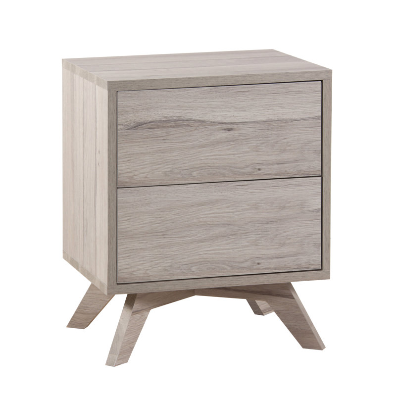 48cm W Manufactured Wood Bedside Table, Oak