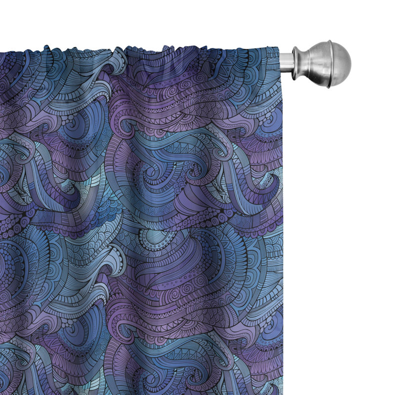 Abstract Semi-Sheer Rod Pocket Sliding Panel, 28" x 63"
