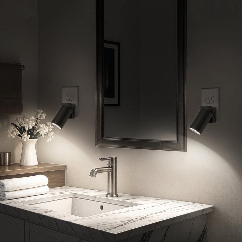 2 lumières de nuit cylindriques 5000K