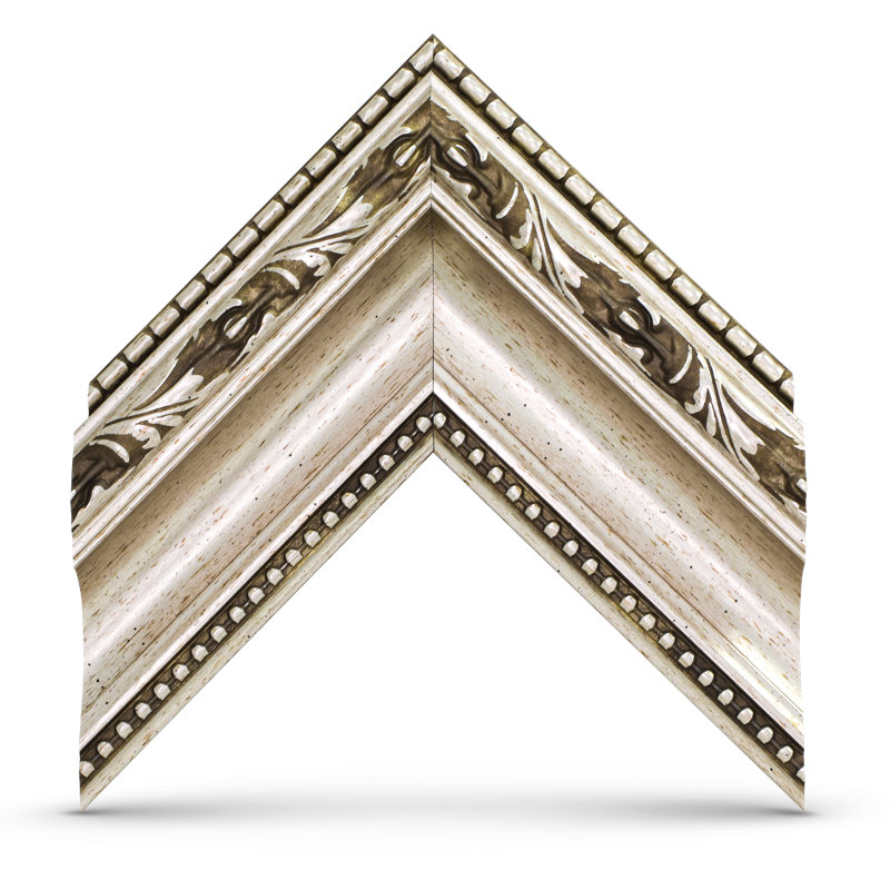 Ornate Silver Deco TV Frame for Samsung Frame TV and Frame Pro, Ornate Silver, 85"