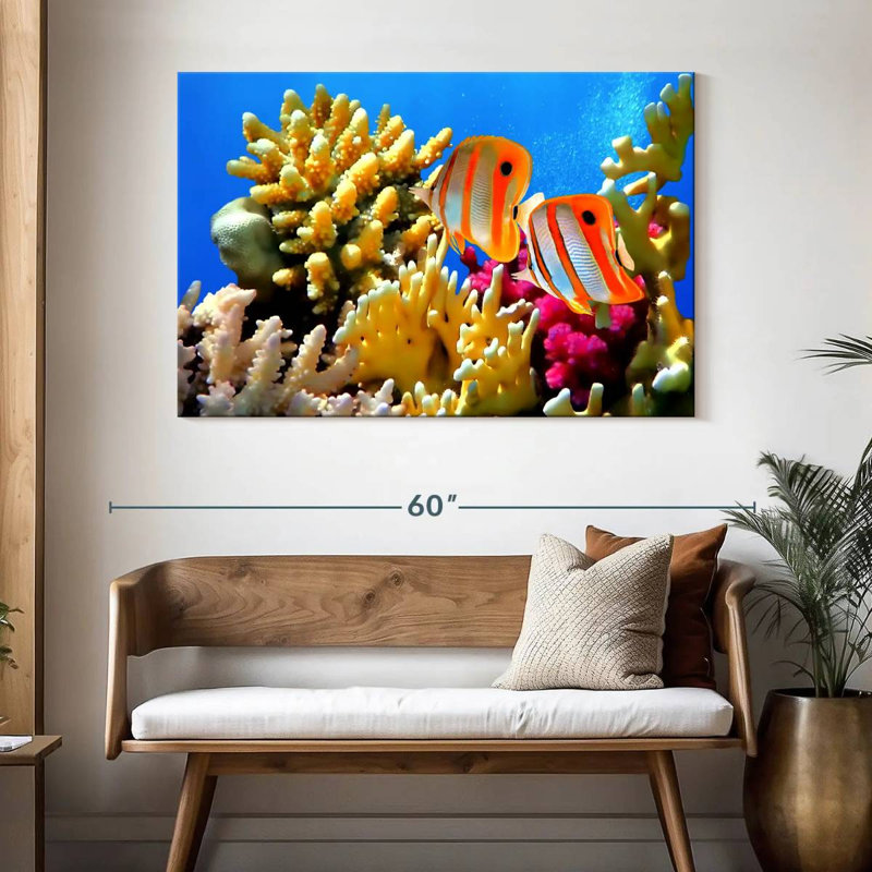 Butterflyfish And Corals, 32" H x 48" W