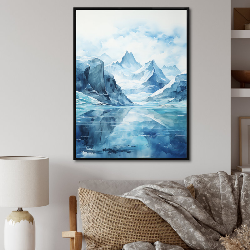Latayvia Alaska Glacial Reflections, reproduction d'art sur toile, H 20 po x l 12 po x P 1 po, Cadre flottant noir