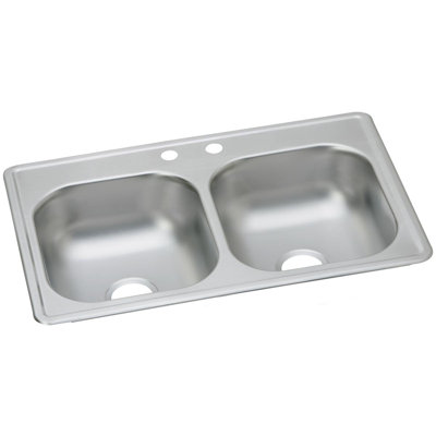 Évier de cuisine à double cuve encastrable L 33 po x l 19 po Dayton