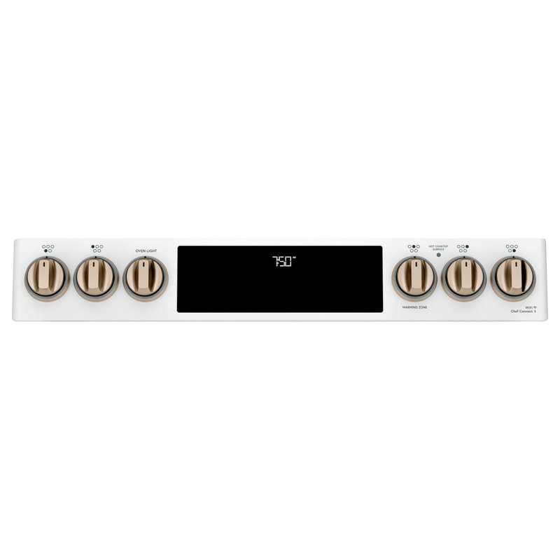 Café 30" 6.7 cu. ft. Smart Slide-in Electric Range with Convection and Radiant Cooktop, Matte White