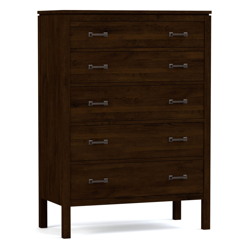 Origins 5 - Drawer Solid Wood Dresser, Bronze
