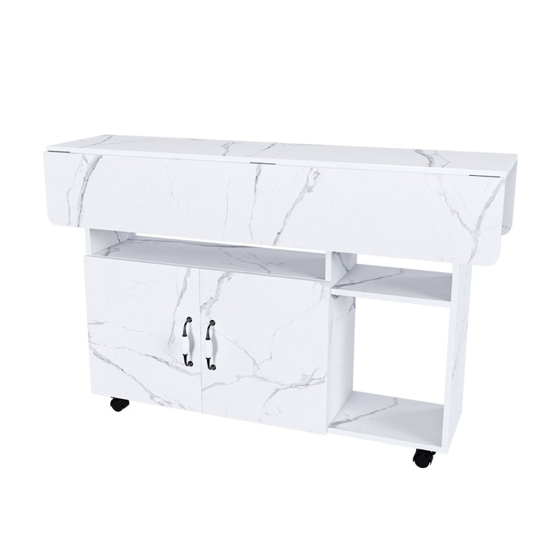 Bauoyer Foldable Kitchen Island with Locking Wheels
