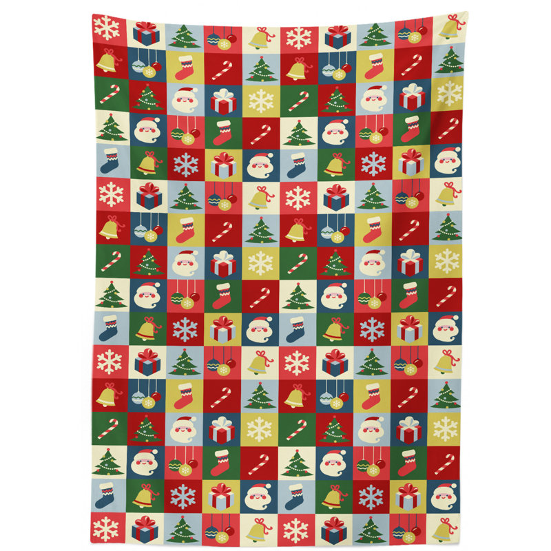 Geometric Christmas Tablecloth, 84" L x 60" W