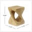 Table d'appoint MGO Twist Shape, texture semblable au bois, couleur naturelle-997196352