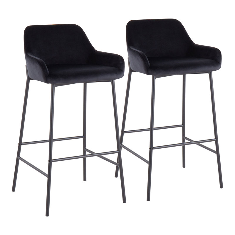Tabouret 30 ", Tabouret de bar (siège d'une hauteur de 30 po), Noir, Mélange de polyester gris anthracite