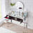 Chic Mirrored Makeup Vanity Desk with Storage and Charging Feature for Bedroom