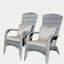 Chaise de patio avec coussins (coussin gris)