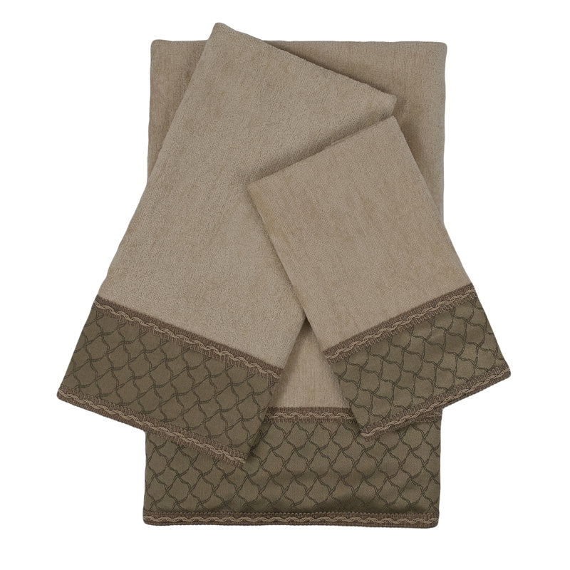 Ensemble de serviettes 100% coton 3 pièces Luxuriant, Taupe