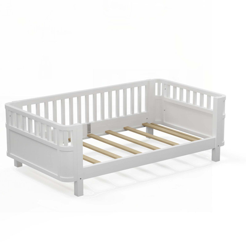 Wood Platform Bed, Twin, White