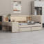 Upholstered Daybed With Drawers, Shelves, Flip Cabinets & Side Table-1431454637