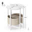 Grande table d'appoint avec panier de rangement, ensemble de 2 tables basses demi-rondes, tables de chevet, table de chevet moderne pour le salon, la chambre à coucher, blanc